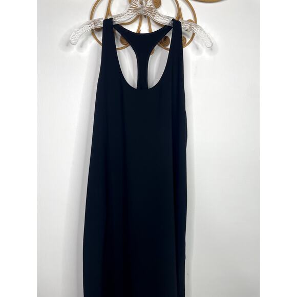 Athleta Illuminate Dress Racerback Midi Black Casual Pockets L - Picture 3 of 9